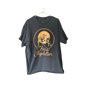Chris Stapleton Black T Shirt With Cowboy Design XL